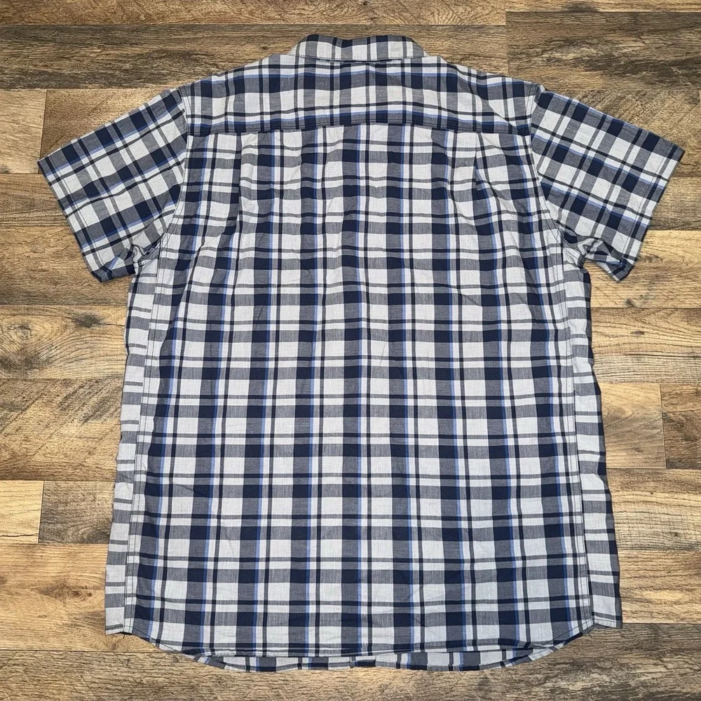 The North Face Western Snap‎ Shirt Mens XL Blue Gray Plaid Dress Button Up